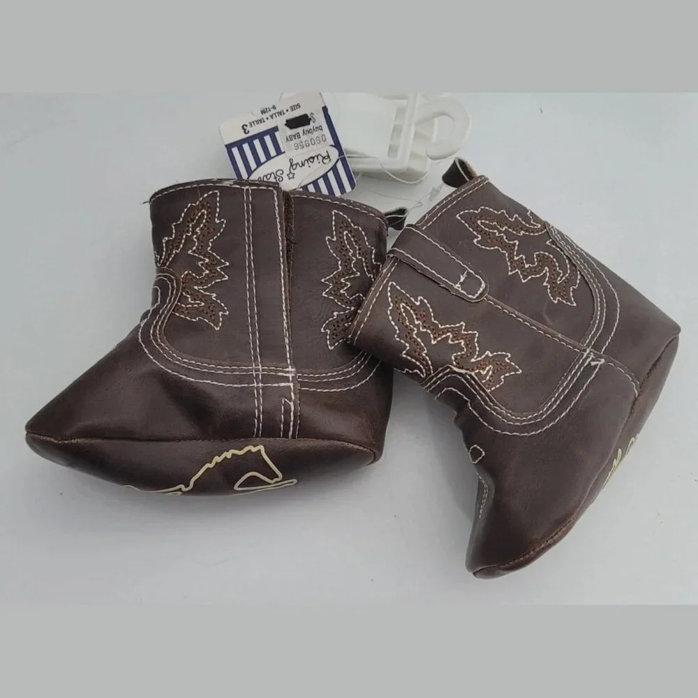 Western Boots Rising Star 9-12 month Shoes NEW Cowboy Shoes Brown Soft Booties